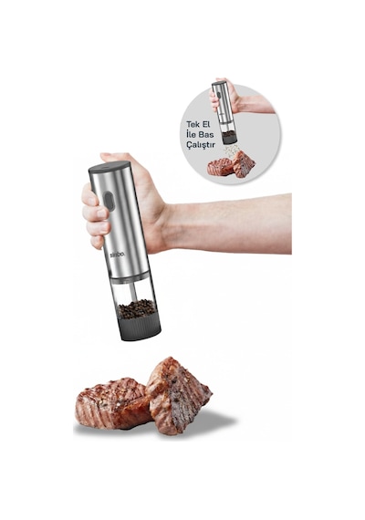 Sinbo Shb-7521 Otomatik Tuz Ve Karabiber Öğütücü Seti Standlı Type-c Şarjlı Ayarlanabilir Öğütme Inox