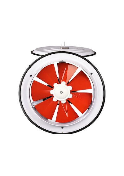 Dündar 20 cm K 20 50 watt 600 m3/h 1425 DD 220/230 volt Monofaze Ev Pencere Tipi Kapaklı Aksiyal Fan Aspiratör