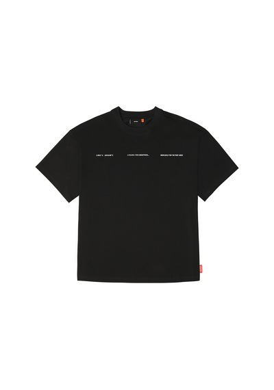 Skinarma Cypher Kısa Kollu Oversize Unisex Bisiklet Yaka Tişört Siyah Large