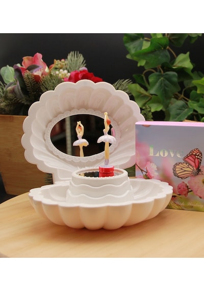 Dans Eden Balerinli İstiridye Müzik Ve Takı Kutusu