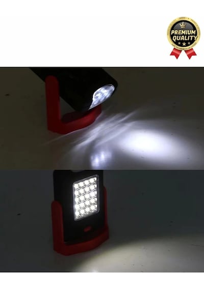 Premium Kancalı Asılabilir Mıknatıslı Pilli Beyaz Işık 50 Metre Mesafeli 20+3 Smd Parlak Led Lamba Diğer