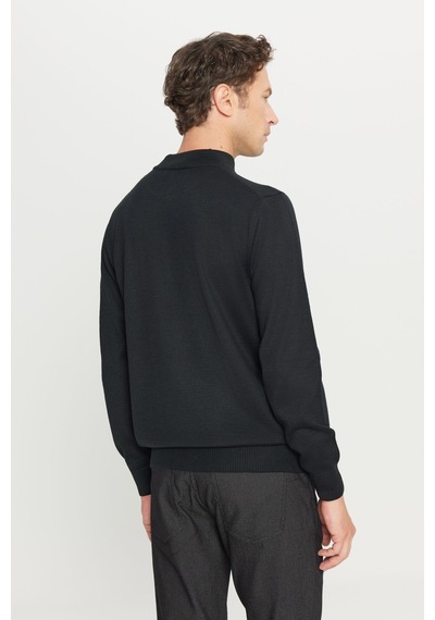 AC&Co / Altınyıldız Classics Erkek Sıyah Yünlü Standart Fit Normal Kesim Yarım Balıkçı Yaka Basic Triko Kazak SIYAH AC&Co / Altınyıldız Classics Erkek Sıyah Yünlü Standart Fit Normal Kesim Yarım Balıkçı Yaka Basic Triko Kazak SIYAH