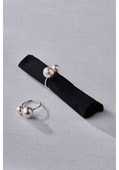 Karaca Pearl 2'li Peçete Yüzüğü Silver