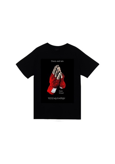 Stoned&Fame Focus And Win Fame Stoned Baskılı Unisex %100 Pamuk Siyah T-shirt SIYAH Siyah