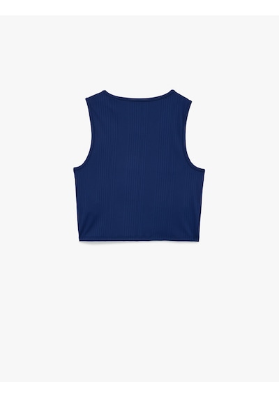 Koton Kolsuz Bisiklet Yaka Slim Fit Crop Sporcu Atleti Lacivert 6sak30055nk Lacivert
