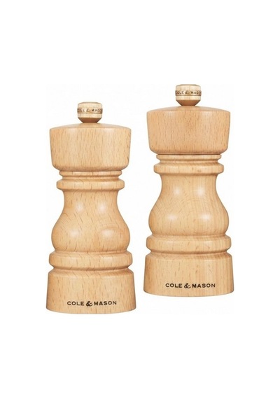 Cole & Mason H233005 Londra Doğal Kayın Tuz Ve Karabiber Değirmenleri 130 Mm Çok Renkli