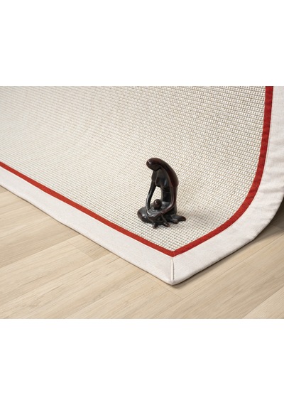 Mariesse Home Çift Bordürlü Hasır Dokulu Sisal Salon Mutfak Koridor Kesme Yolluk Dokuma Makine Halısı 664krem-bardokrem