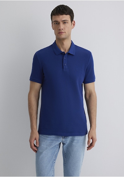 Mavi - Lacivertvert Polo Tişört 064946-70758 Mavi