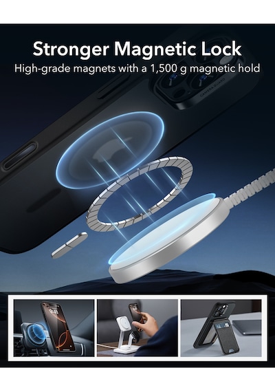 Esr Apple Uyumlu iPhone 16 Pro Max Halolock Magsafe Classic Hybrid Silikon Kılıf - Kamera Kontrol Buton Buzlu Siyah