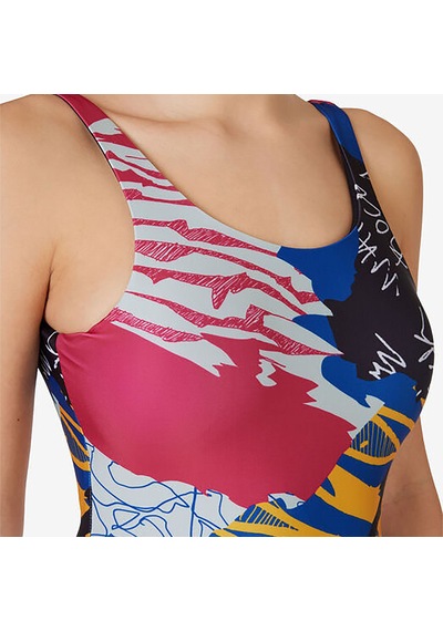 Fuşya Fila Kadın Mayo Allover Print Onepiece Lw411143 Fuşya
