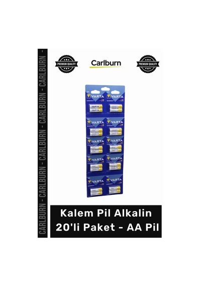 Pil Dayanıklı Uzun Ömürlü Ekonomik Yüksek Performanslı Kalem Pil Alkalin 20'li Paket Aa Pil