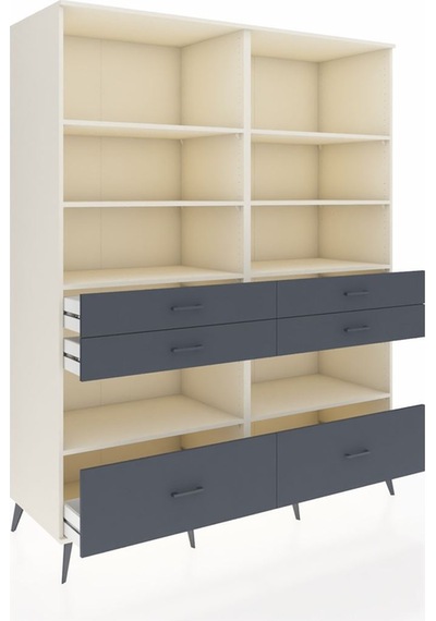 Kronos Gardrop 8 Raflı 6 Çekmeceli 176x59x221 Aytaşı-aytaşı/antrasit Aytaşı/antrasit