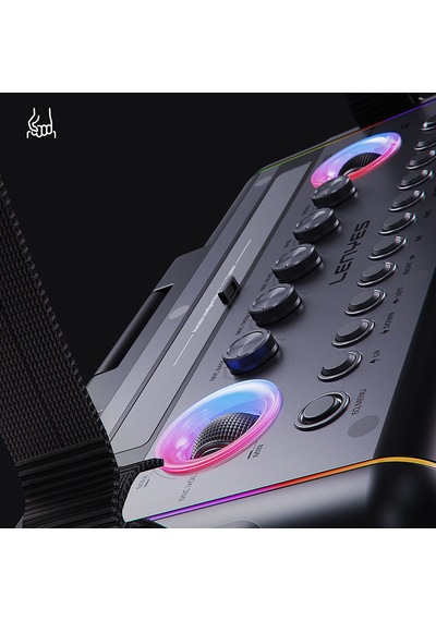 Lenyes S892 Rgb Işıklı Mikrofonlu Dokunmatik Ekranlı Tws Bluetooth Speaker Hoparlör V5.3 300w Siyah