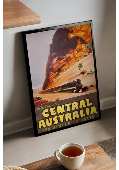 Australia Siyah Ahşap Çerçeveli Poster, Dekoratif Seyahat Duvar Tablosu