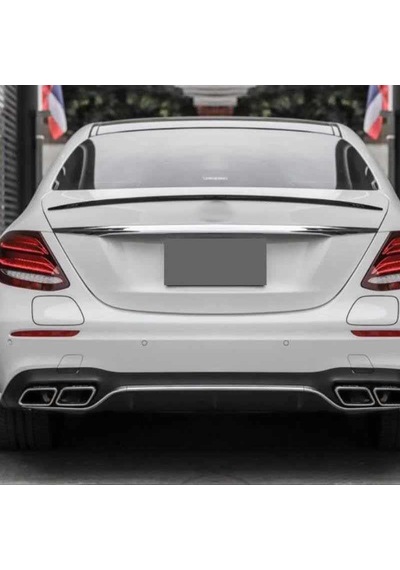Mercedes W213 İçin Uyumlu E Serisi Taiwan Stil İnce Spoiler - Piano Black 2016-2019