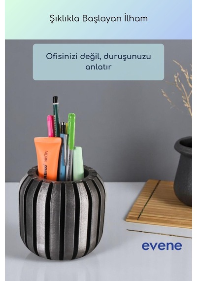 Kalemlik Masa Kalemliği Organizer Kalemlik Gümüş Eskitme Renk Model 79 Çok Renkli