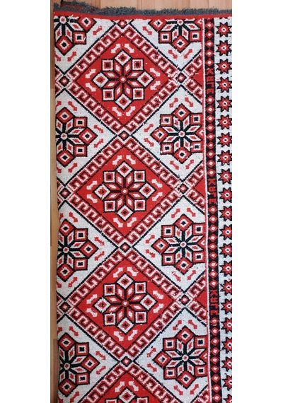 Makine Dokuması Çiçekli Desenli 3 Mekik Büyük Kalın Kilim