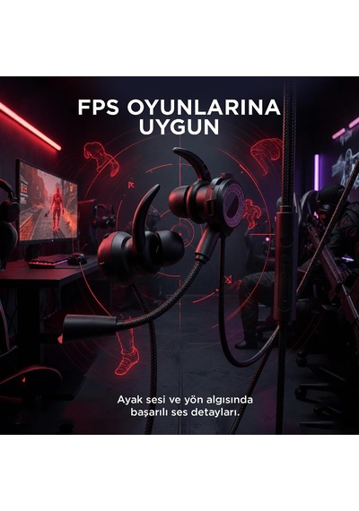 Lexroo Rm-k21 Superb 3,5mm Gaming Siyah Kulak İçi Mikrofonlu Kulaklık