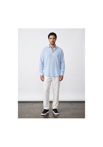 Baselco Amalfi Muslin Oversize Gömlek - Basic Fresh Mavi