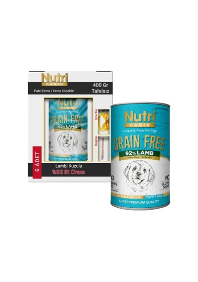 Nutri Canin Tahılsız %92 Kuzu Etli Konserve Yavru Köpek Maması Kutu 6 x 400 G