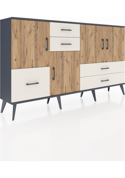 Arges Konsol 4 Raflı 5 Çekmeceli 4 Kapaklı 176x30x99 Antrasit-çam/aytaşı Atlas Çam/aytası - Antrasıt Arges Konsol 4 Raflı 5 Çekmeceli 4 Kapaklı 176x30x99 Antrasit-çam/aytaşı Atlas Çam/aytası - Antrasıt