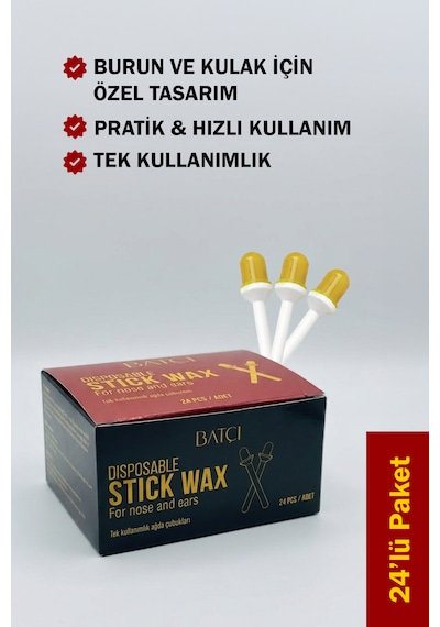 Tek Kullanımlık Kulak Ve Burun Ağdası Çubuğu 24 Adet