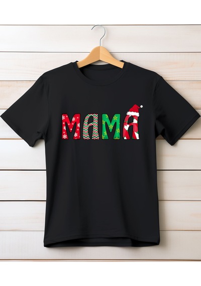 Aselinda Kadın Anne/mama/mother Baskılı T-shirt Siyah
