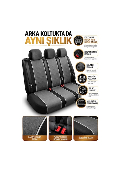 Seat Toledo Uyumlu Jakar Arabiyeli Oto Koltuk Kılıfı Airbag Uyumlu Lüks Seri Tam Set 59530778