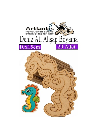 Ahşap Boyama Deniz Canlıları 20 Adet 10x15cm Boyama Figürü Etkinlik Çoçuk Gelişim Motor Beceri Kreş Anasınıfı Mor
