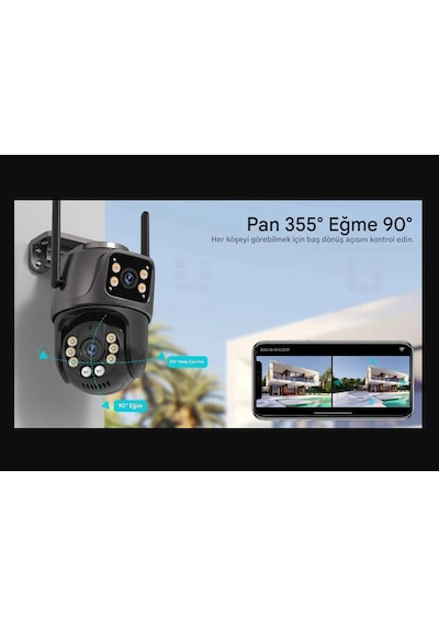 4k 8mp Hd Wifi Ptz Kamera 4mp Çift Lens Çift Ekran