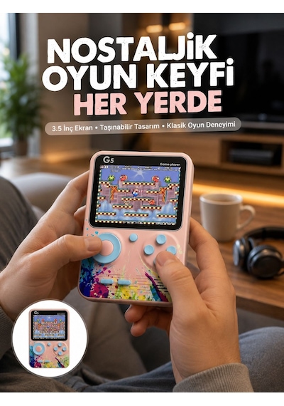 Game Box Mini 500 Adet Retro Oyun Taşınabilir Oyun Konsolu Yeni Nesil Diğer