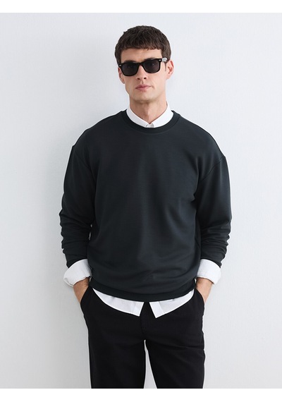 Lcw Vision Antrasit Bisiklet Yaka Erkek Sweatshirt