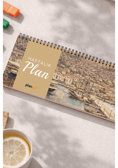 Tarihsiz Spiralli Haftalık Masaüstü Planlayıcı - İzmir - 10x30 Cm Plango Turkuaz