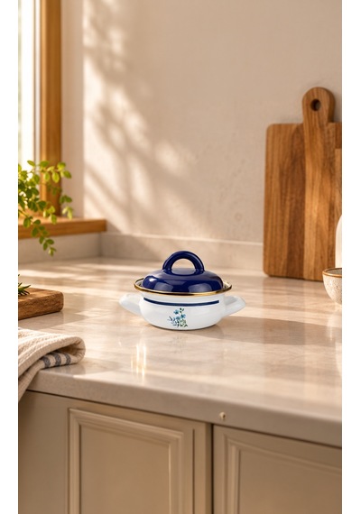 Bernardo Sapphire Emaye Mini Pot 12 Cm Siyah