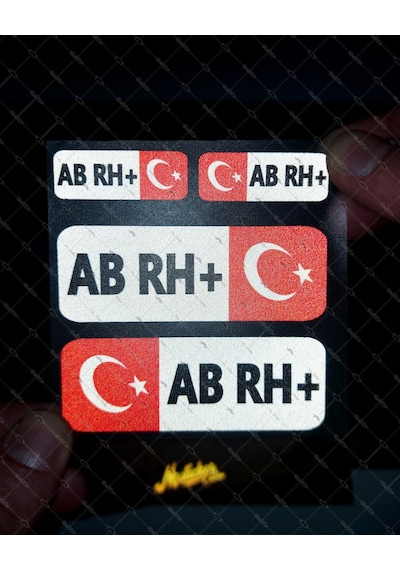 Mr.Sticker-Bt07 Reflektif Ab Rh Pozitif + Kan Grubu Etiket Seti