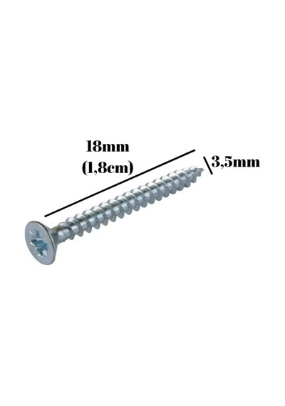 Sunta Vidası 3,5x18mm Çinko Ahşap Mdf Montaj Vidası 3,5x18mm 500 Adet 18 MM