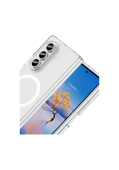Samsung Galaxy Uyumlu , Z Fold 7 Kılıf Magneticsafe Şeffaf Silikon - Şeffaf