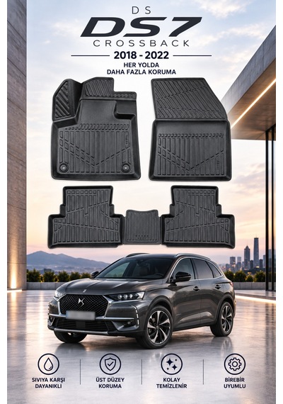 Ds7 Crossback 2018-2022 Aracınıza Özel Üretim Havuzlu Paspas Takımı A+ -mod-