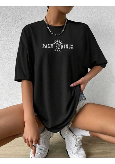 Noıssey Siyah Baskılı Oversize