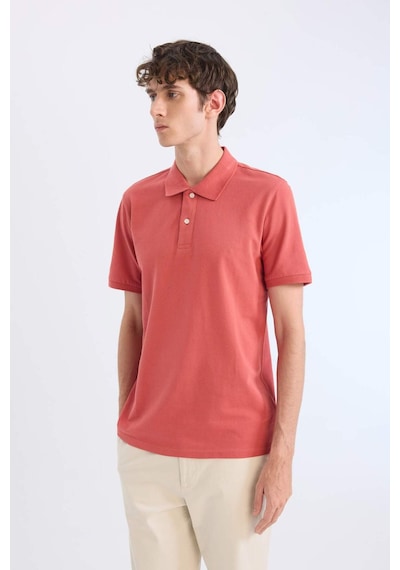 DeFacto %100 Pamuk Regular Fit Polo Yaka Kısa Kollu Basic Düz Pike Kumaş Tişört C1293AX25SPOG368