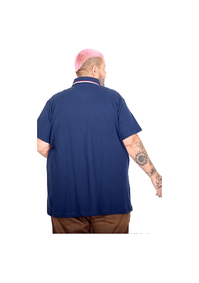 Mode Xl Büyük Beden Erkek Eagle Polo Yaka T-shirt 25315 Indıgo İndigo