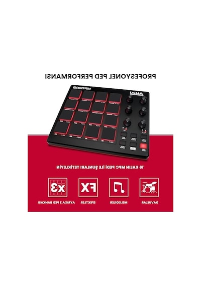2As Usb Mıdı Pad Controller, Bateri Makinesi, Atanabilir Düğmelerle Açık Antrasit