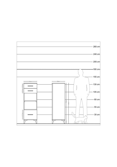 Kronos Dolap 2 Raflı 3 Çekmeceli 44x59x134 Çam-aytaşı Atlas Çam