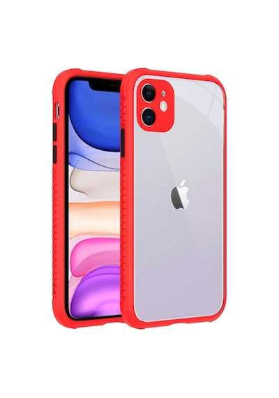 Apple Uyumlu iPhone 11 Kilif Kenar Renkli Sararmaz Seffaf Kapak 357388475