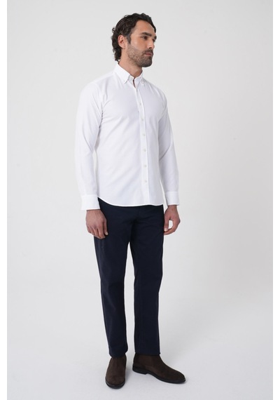 Bisse Erkek Uzun Kollu Regular Fit Beyaz Gömlek Gmoks252100 01 Beyaz
