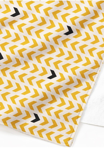 Geometrik Ok Desenli Modern Plaj Havlusu - Sarı Siyah Minimalist Hızlı Kuruyan Mikrofiber Havlu Çok Renkli