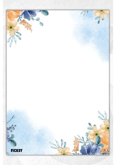 A5 Çiçek Bloknot Çizgisiz Defter - 50 Yaprak - Memopad - Notepad - Not Defteri - Not Kağıdı - 2875 Çok Renkli