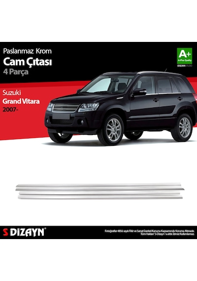 S-dizayn Suzuki Grand Vitara Krom Cam Çıtası 4 Prç. 2007-2014