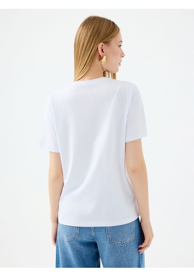 LOFT Regular Fit Kadın Tshirt K.kol Lf2039154 Q1.v1 Beyaz
