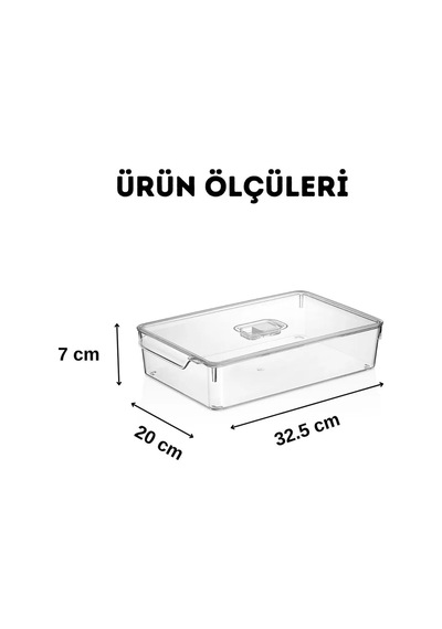 Buzdolabı Dolapiçi Düzenleyici Organizer Kapaksız 2'li Set Mini Şeffaf